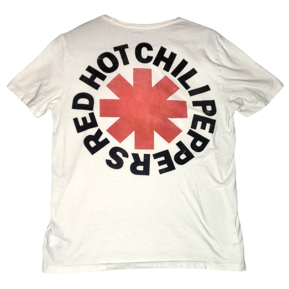 Old Navy Red Hot Chili Peppers Graphic T-Shirt Mens Off-White Band Tee RHCP Logo